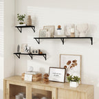 Dreamland Black Floating Shelf 36 inch, 36W x 8D Wall Mounted Shelves Set of 2, Wide Display Ledge Shelf with Sturdy Metal Brackets for Living Room, Bathroom, Bedroom and Kitchen