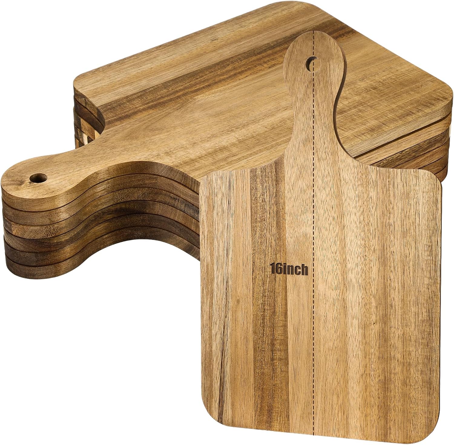 Lounsweer 6 Pcs Thicken Cutting Board Bulk Wood Board for Chopping Serving Charcuterie Material for Laser Engraving Mother' Day Wedding Housewarming Gift