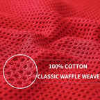 Homaxy 100% Cotton Waffle Weave Kitchen Dish Towels, Ultra Soft Absorbent Quick Drying Cleaning Towel, 13 x 28 Inches, 12-Pack, Red