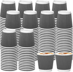 240Pack Paper Espresso Coffee Cups, 4 oz Disposable Coffee Cups,Corrugated Insulated Ripple Wall, Paper Ripple Cups for Coffee, Hot Chocolate and Hot Tea Drinks -Gray