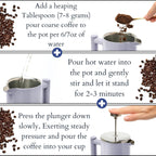 Mixpresso Light Blue Stainless Steel French Press Coffee Maker 26 Oz 770 ml, Double Wall Insulated French Press Stainless Steel, Easy Clean Tea Brewer, Easy Press Durable Metal Coffee Press