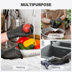 Black Vinyl Gloves, Food Grade Gloves Disposable Latex Free & Powder Free, Guantes for Cleaning Cooking Food Prep