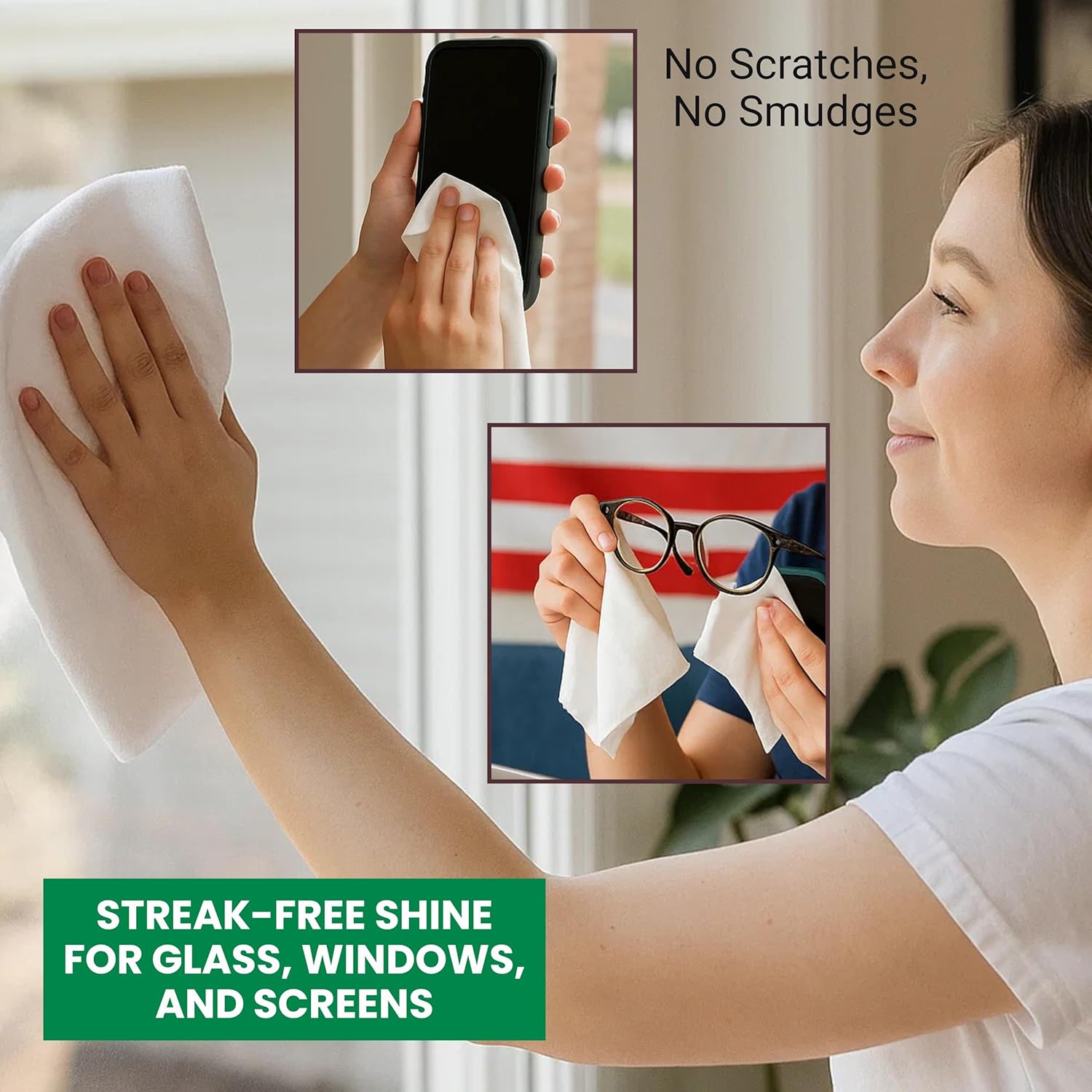 Dish Cloths Cotton| Kitchen Wash Cloth | Shop Towels Absorbent and Lint Free Flour Sack| Dishcloths for Kitchen Washing Dishes| Thick Absorbent Quick Dry Dish Rags | 50 Pack 13"x13" White