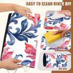 Blue and Pink Damask Coffee Mat Absorbent Dish Drying Mat for Kitchen Counter Hide Stain Coffee Bar Accessories with Rubber Backed Fit Under Espresso Machine Cafe Table, 15.7 x 23.6 Inch