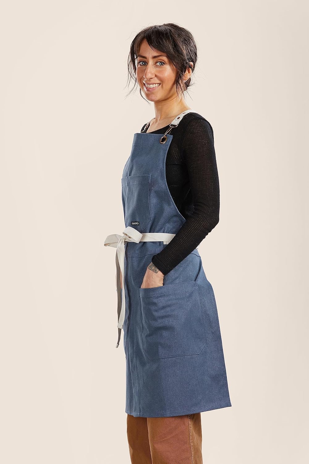 Caldo Split Leg Apron (Dark Blue)
