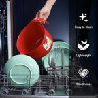 9 Pc Large Mixing Bowls with Handles, 3.6 qt - Plastic Nesting Bowls for Kitchen, Lightweight Batter Bowls, Easy to Clean (Includes: 4 Mixing Bowls + 5 Measuring Spoons Set)