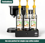 Coffee Syrup Rack Organizer,Syrup Bottle Holder Stand with K Cup Pod Drawer Storage.3 Bottles Storage Shelves for Syrup,Wine,Compact Design for Coffee Bar and Small Spaces