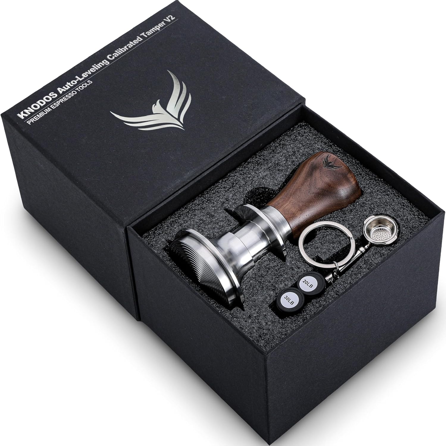 51mm Tamper Calibrated,Auto-Leveling and 30lb Spring Loaded Design Stainless Steel 51 mm Coffee Tamper with Replacement Springs