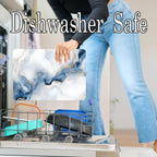 White Blue Cloudy Agate Marble Kitchen Glass Cutting Board Ocean Decorative Gift Marbled Granite Stone Rock Gift For Her Mom Wife (Agate)