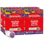 Community Coffee Mardi Gras King Cake Flavored 96 Count Coffee Pods, Medium Roast, Compatible with Keurig 2.0 K-Cup Brewers, 24 Count (Pack of 4)
