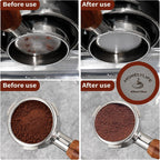 WDT Tools Espresso Puck Screen, 58mm Espresso Accessories Kit - 150μm Puck Screen Set, 0.25mm 316 Stainless Steel 8 Needles Coffee Distribution Stirrer, 58mm Portafilter Dosing Ring for Barista Black