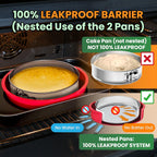 Cheese Cake Pans for Baking - NON TOXIC 9 Inch Spring Form Pan for Cheesecake with LEAKPROOF SILICONE PROTECTOR - STAINLESS STEEL 9 Inch Springform Pan for Cheesecake WATER BATH