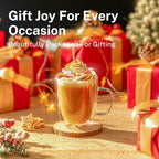 Sweese 12.5 oz Double Wall Glass Coffee Mugs Set of 2 - Insulated for Espresso, Latte, Tea Beverages