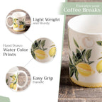 Maison d' Hermine Coffee Mug with Handles Fine Bone China Mugs Pack of One Tea Cups for Hot Beverages Cappuccino Latte Home Restaurant Office Perfect for Gift (Limoncello - Verna, 12 Ounce)