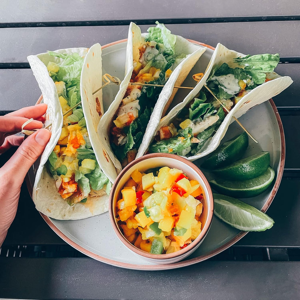 Mora Ceramic Flat Dinner Plates Set of 6, 10.5 in High Edge Dish Set - Microwave, Oven, and Dishwasher Safe, Scratch Resistant, Modern Dinnerware- Kitchen Porcelain Serving Dishes - Earl Grey