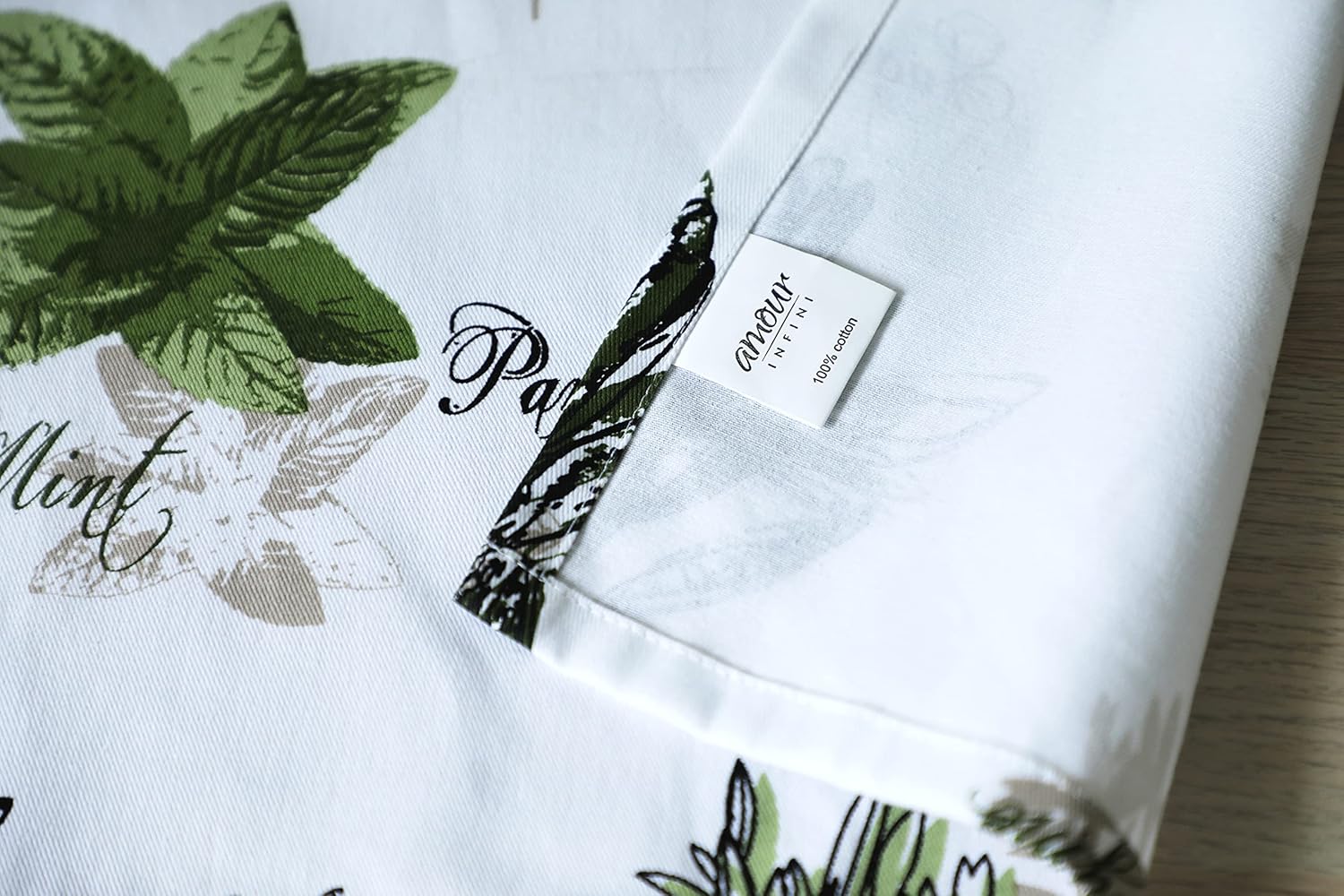 AMOUR INFINI Aprons for Women Adjustable Strap with Waist Ties Aprons for Baking, Cooking, Gardening Cotton Washable, Reusable Spring Apron (27.5 x 33 Inches - Herb Garden)