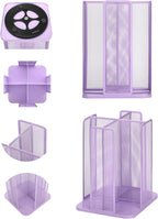 Annova Paper/Plastic Cup and Lid Holder Plastic Storage Organizer, 360°Rotating Coffee Mup Dispenser with 4 Compartments, Multifunctional Storage Rack for Home, Office, Bar, Coffee Shop (Lilac)