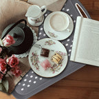 17.7" x 12.5" Anti-Slip Serving Trays with Handles, 3 Pcs X-Large Rectangular Food Serving Tray for Lap, Reusable and Durable, Grey