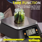 Kitchen Scales Digital Weight Grams and Ounces, YONCON KF-H8U Food Scale for Bakers, Candle and Soap Making, Baking Scale with Stainless Steel Large Platform, 22lb, 3*AA Batteries and AC Power Adapter