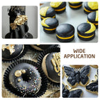 Edible Glitter Paint - 2 fl.oz Food Grade Metallic Glitter Cake Paint for Cake Decorating, Baking, Cupcakes - Shimmer Art Decorative Liquid Edible Paint Food Coloring for Fondant, Donuts (Black)