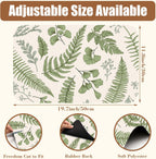 Leaves and Herbs Dish Drying Mat for Kitchen Counter Bar Mat Hide Stain Absorbent Rubber Backed Coffee Maker Espresso Machine Bar Accessories 11.8 x 19.7 Inch