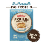 Krusteaz Protein Pancake Mix, Buttermilk Pancake Mix, 100% Whole Grain Flour & 15g of Protein Per Serving, Also Makes Waffles, Just Add Water (1.25 Pound (Pack of 2))