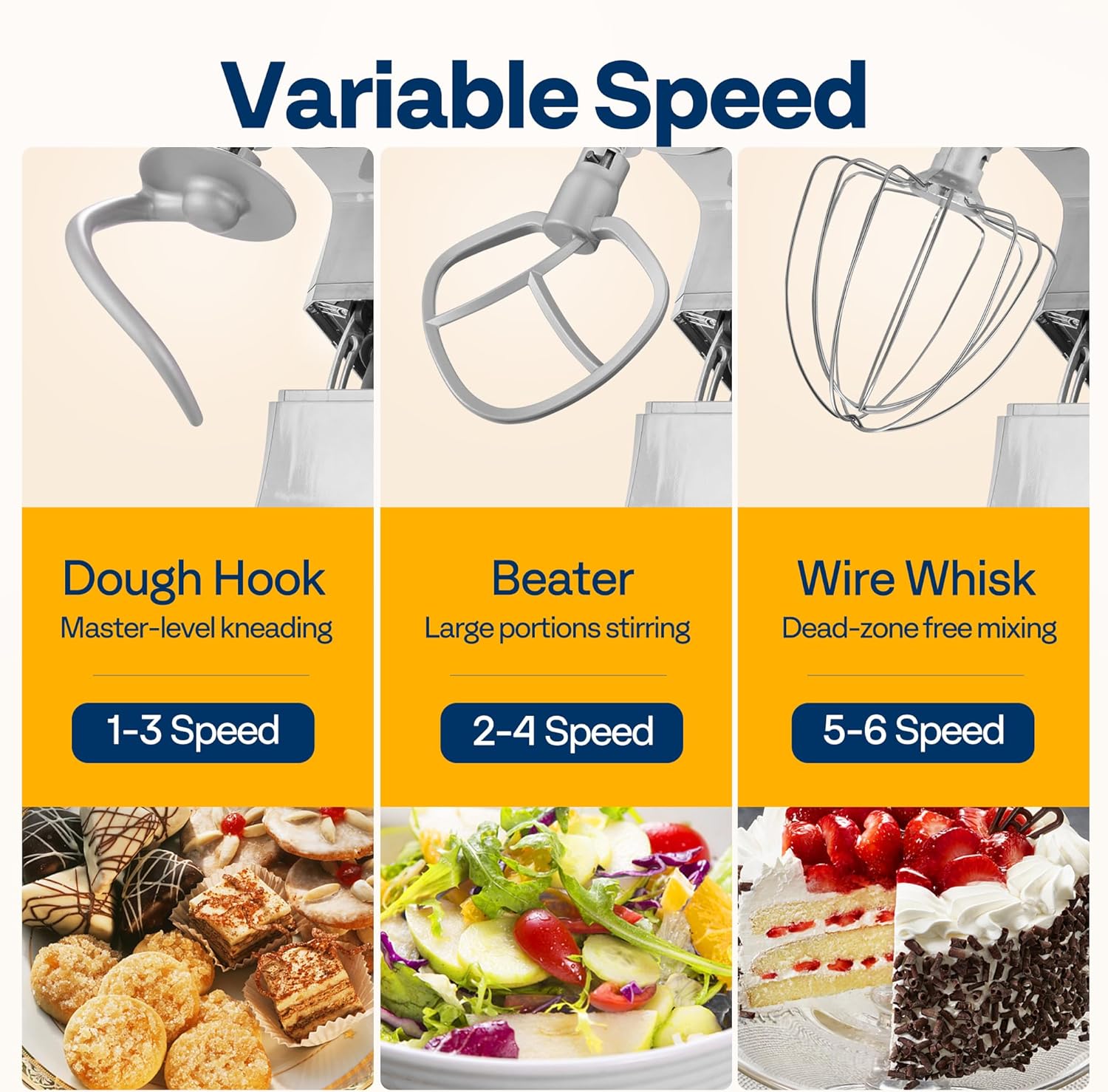 VIVOHOME 9 in 1 Multifunctional Stand Mixer with Fermentation, 6 Speed 7.5 Quart Kitchen Electric Food Mixer with Timer, Meat Grinder, Juice Blender, Vegetable Slicer, Pasta and Cookie Maker, Silver