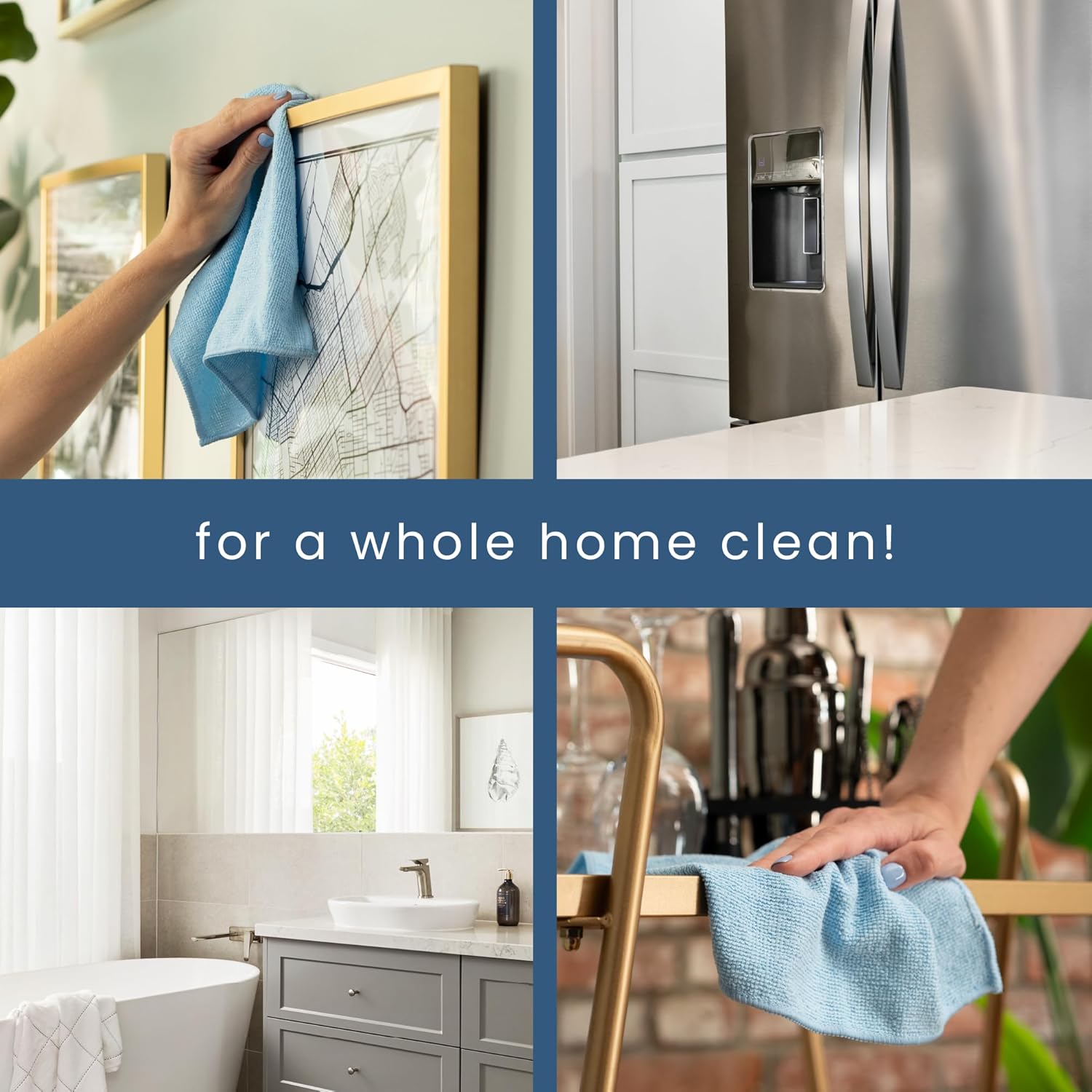 S&T INC. 200 Pack Microfiber Cleaning Cloth, Bulk Towels for Home, Reusable Microfiber Towels for Cars, Cleaning Rags, Light Blue, 11.5 Inches x 11.5 Inches, 200 Count