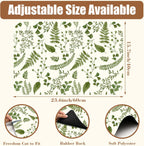 Green Leaf Coffee Mat Herb Dish Drying Mat for Kitchen Counter Hide Stain Rubber Backed Absorbent Coffee Bar Accessories Fit Under Espresso Machine, 15.7 x 23.6 Inch