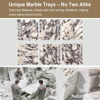 Natural Marble Vanity Tray - Moujings Genuine Marble Perfume Tray for Bathroom Decor, Stone Bathroom Vanity Organizer Tray for Kitchen Counter, Candles, Jewelry, Coffee, Makeup, Key