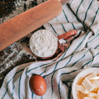 Classic Sapele Wooden Rolling Pin With Handles,Wood Baking Roller Large (17.3"L x 2.3"W)