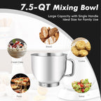 Kitchen in the box Stand Mixer, 900W 7.5QT Kitchen Electric Mixer, 6-Speed Tilt-Head Food Mixer for Baking with Dough Hook,Wire Whip,Beater (Black)