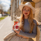 Pandaloo® Glass Cups With Lids and Straws -20 Fl Oz- Perfect Size Iced Coffee Cup - Smoothie Cup With Bamboo Lid and On the go Lid (Ethnic chic-Fabulous Fez, 1 Count (Pack of 1))