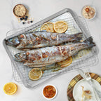 P&P CHEF 16 Inch Baking Sheet and Rack Set, Stainless Steel Cookie Sheets Oven Baking Pans Trays with Cooling Racks for Cooking & Roasting, Oven & Dishwasher Safe, (2Pcs)