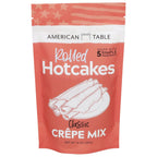 Classic Rolled Hotcakes Crepe Mix by American Table, Made with American-Grown Organic Wheat Flour & Pure Vanilla, French-Style, Non-GMO, Low Sugar, No Preservatives, Quick Prep, Makes 24 Crepes (14 oz, Pack of 1)