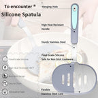 To encounter 2 Pieces Silicone Spatula set, Non-Stick Turner Spatulas, Heat Resistant Silicone Cooking Flipper for Eggs, Fish, Pancakes, Light Grey