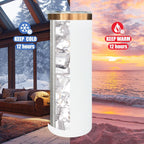 20 oz Skinny Tumblers Bulk 8 Pack, Stainless Steel Insulated Tumbler with Lids and Straws, Slim Double Wall Powder Coated Travel Coffee Mugs Reusable Cup for Hot Cold Drinks (White,8 pack)