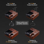 Espresso Knock Box, Walnut Tamping Station, 9 in 1 Coffee Organizer Box Fit for 51mm 54mm 58mm, Coffee Distributor & Portafilter, Espresso Accessories Kit