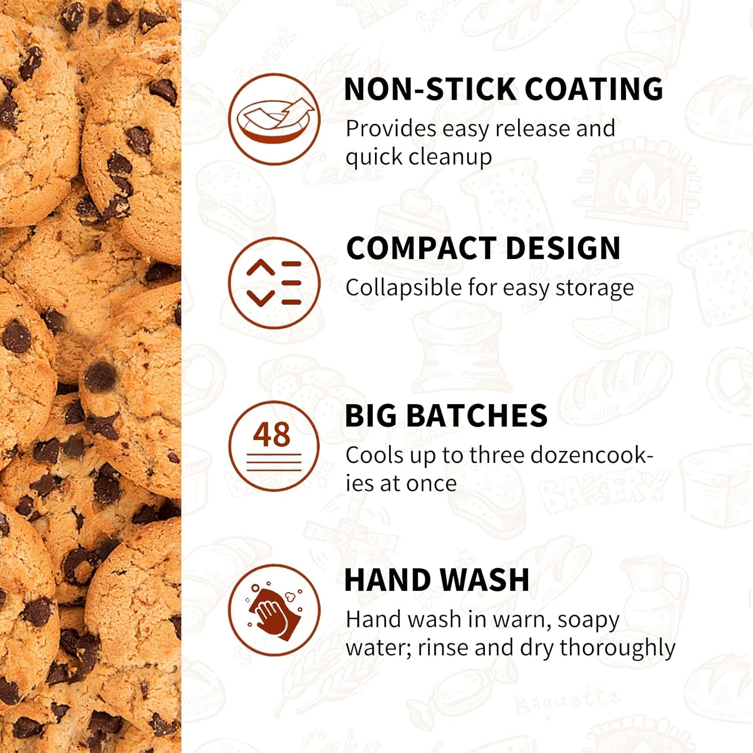 Cooling Racks for Cooking and Baking，2/3/4-Tier Upgraded Collapsible Cooling Rack，Adjustable 3 Setting Stackable Design，Nonstick Wire Rack for Baking，Roasting，Drying，Cookie，Cake，Muffins，Space Saving