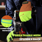 HANDLANDY Work Gloves for Men & Women, Utility Mechanic Working Gloves Touch Screen, Flexible Yard Work Gloves