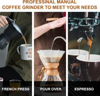 M6 Manual Coffee Grinder,Capacity 25g,Hand Coffee Grinder with Aluminum Body,Sharp Hexagonal Grinding Burr Core,Portable Manual Coffee Bean Grinder for Pour Over French Press Espresso