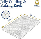 Ultra Cuisine Heavy Duty 100% Stainless Steel Cooling Rack for Cooking and Baking - Baking Rack & Wire Cooling Rack - Fits Quarter and Jelly Roll Sheet Pans - 8.5''x12''' and 10''x14.75''