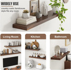 Floating Shelves for Wall, USA-Sourced Walnut Wood 48 Inch Long Wall Shelves, Natural Wooden Wall Mounted Picture Ledge Shelf, Nursery Book Storage Shelf Kids Bookshelf, Display Shelf for Bathroom