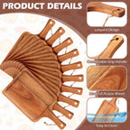 Tanlade 16 Pcs Acacia Wood Cutting Board with Handle Chopping Boards Decorative Charcuterie Platter Pizza Bread Cheese Fruit Serving Tray for Kitchen Counter Table Christmas Decorate(12 x 6 Inch)