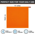 Kitinjoy 100% Cotton Kitchen Dish Cloths, 6 Pack Waffle Weave Ultra Soft Absorbent Dish Towels for Drying Dishes Quick Drying Kitchen Towels Dish Rags, 12 X 12 Inches, Orange