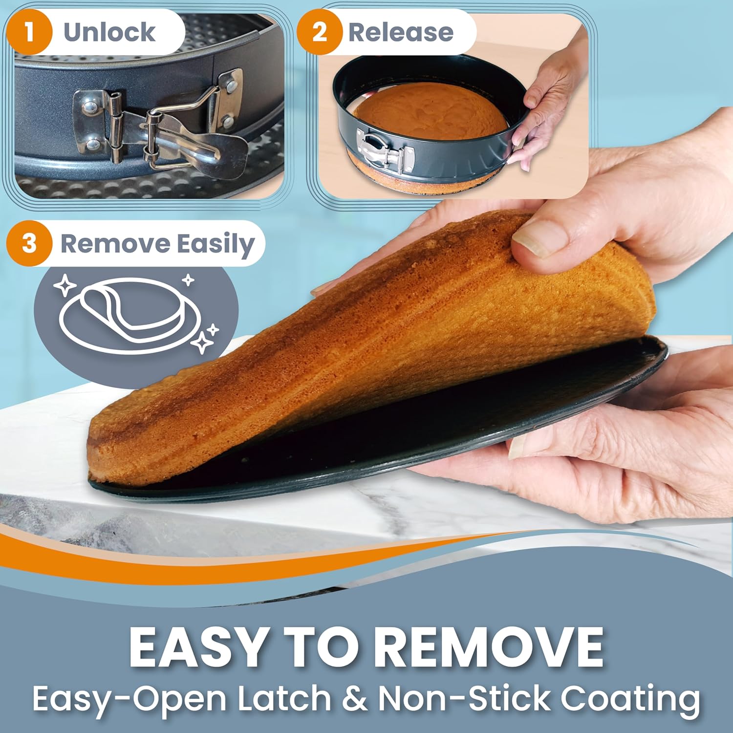 Springform Pan 9 Inch NONSTICK - 9 Springform Cheesecake Pan with LEAKPROOF SILICONE PANprotector - Spring Form Pans 9 Inch - Cheese Cake Pans for Baking in WATER BATH NO FOIL WRAP