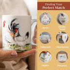 Maison d' Hermine Coffee Mug with Handles Fine Bone China Mugs Pack of One Tea Cups for Hot Beverages Cappuccino Latte Home Restaurant Office Perfect for Gift (Campagne - Basse Cour, 15 Ounce)