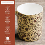 Maison d' Hermine Coffee Mug with Handles Fine Bone China Mugs Pack of One Tea Cups for Hot Beverages Cappuccino Latte Home Restaurant Office Perfect for Gift (Lakshmi - Daya, 12 Ounce)