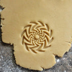 Wood Cookie Stamp, 2.5 Inch (Zigzag Spiral Sun CS-058)