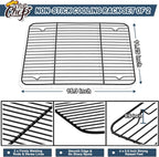 P&P CHEF Cooling Baking Rack Pack of 2, Stainless Steel Cooling Racks for Cooking Baking Roasting Grilling Drying, Dense Wires & Smooth Edge, Easy to clean, Black,15.3" x 11.25"